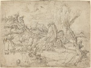 キリストの洗礼のある風景 作： Pieter Cornelisz Kunst
