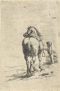 棒に鞍をつけた馬 作： Pieter Cornelisz. Verbeeck