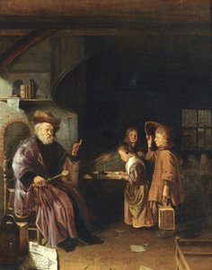 教室で生徒に教える校長、17 世紀半ば 作： Pieter Cornelisz. van Egmondt