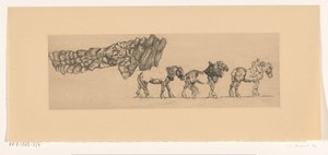 3 頭の荷馬と 1 台の荷馬車 作： Pieter Dupont