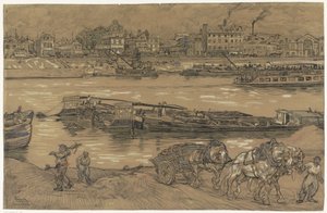 セーヌ川岸の眺め 作： Pieter Dupont