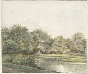 水に木がある風景 作： Pieter Ernst Hendrik Praetorius