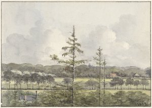 農場のある牧草地の眺め 作： Pieter Ernst Hendrik Praetorius