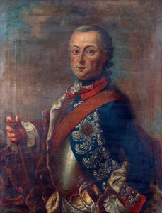 Frederic the Greatとして知られるプロイセンのFrederic II - Pieter Frederik De la Croix（1709-1782）によるプロイセンのフリードリヒ2世の肖像（1712-1786）、 - キャンバスに油彩、51x39 - 個人コレクション