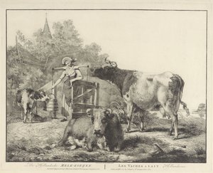 牛と乳搾り女 The Hollandsche Melk-koeijen/ Les vaches â lait hollandaises (オブジェクトのタイトル) 作： Pieter Gerardus van Os