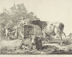 牛と乳搾り女 The Hollandsche Melk-koeijen/ Les vaches â lait hollandaises (オブジェクトのタイトル) 作： Pieter Gerardus van Os