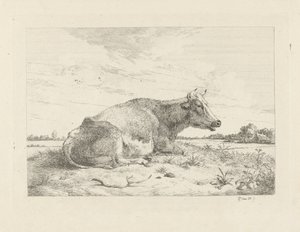 アザミと横になっている牛 作： Pieter Gerardus van Os