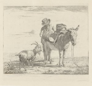 ラバとヤギを連れた男 作： Pieter Gerardus van Os