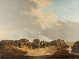 1814 年 4 月、ナールデン包囲戦で建造されたデミルーン 作： Pieter Gerardus van Os
