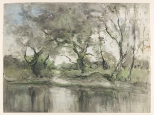 水辺の木々 作： Pieter H.J.J. Ras (signed by artist)