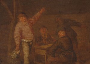 納屋で飲む農民 作： Pieter Hermansz. Verelst