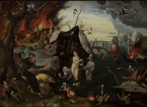 聖アントニウスの誘惑。 作： Pieter Huys