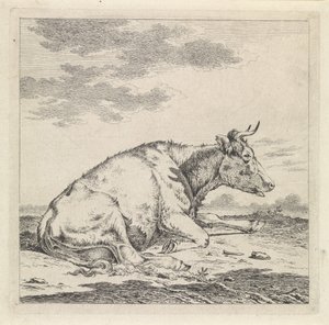 横になっている牛、右側 作： Pieter Janson