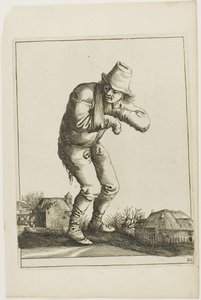 T is al verwart-gaern』の『Tramp with a Sling』（もう紛らわしい）。 作： Pieter Jansz. Quast