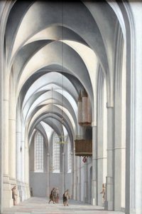 ハーレムのセント・バーヴォの聖歌隊席の眺め 作： Pieter Jansz. Saenredam