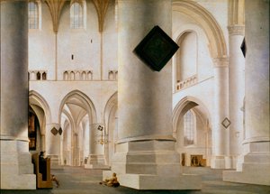 ハーレム大教会の内部 絵画 ピーテル・サーンレダム（1597-1665）（ec.holl.） 1636-1637 Sun.59x81 cm ロンドン、ナショナル・ギャラリー 作： Pieter Jansz Saenredam