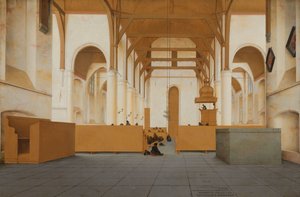 アセンデルフトの聖オドゥルフ教会の内部 アッセンデルフトの聖オドゥルフス教会の内部、合唱団から西を望む 作： Pieter Jansz Saenredam
