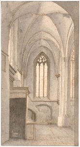 レーネンの聖クネラ教会の内部の眺め (ユトレヒト管区) 作： Pieter Jansz Saenredam