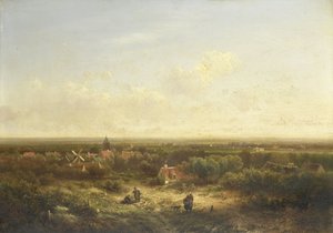村のある遠景 作： Pieter Lodewijk Francisco Kluyver
