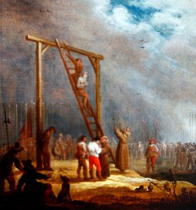 絞首台での処刑（パネルに油彩） 作： Pieter Meulener