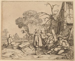 着席した将校から命令を受ける兵士 作： Pieter Molijn