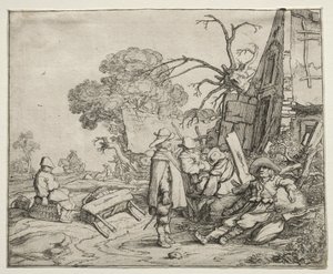 兵士のいる風景、1626年。 作： Pieter Molyn
