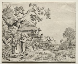1626年、二人の農民が会話する風景。 作： Pieter Molyn