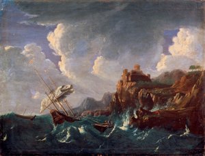 「嵐の海」、17世紀。 作： Pieter Mulier the Younger