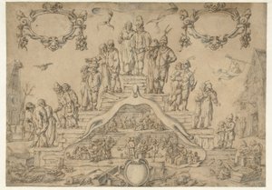 農夫と農夫の妻とのトラップ・デ・アウデルダム 作： Pieter Nolpe (attributed to)