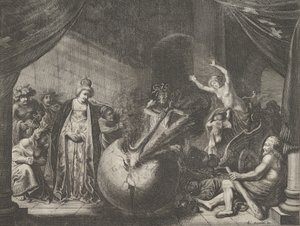 プレート 9: フランスの不協和音に関する寓意、カスパー・バルレウス、メディケア オスペス、1638 年より。 作： Pieter Nolpe