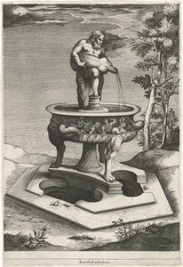 バチカンのチェージ宮殿の庭園にあるシレノスの噴水 作： Pieter Perret