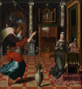 受胎告知、1552 年。 作： Pieter Pourbus