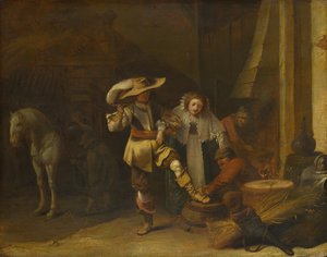 馬小屋の男と女、1630年代 作： Pieter Quast