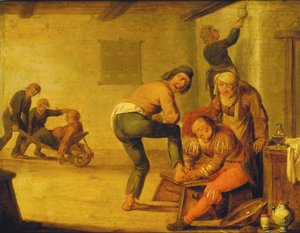 村の外科医、1633年。 作： Pieter Quast