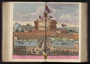 Engelenburcht aan de rivier de Tiber te Rome 最高の聖アンジェリ城 (すなわちミカエリス) (...) (オブジェクトのタイトル) 作： Pieter Schenk (I)