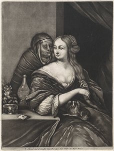 若い女性と仲人 作： Pieter Schenk (I)