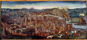 ローマの眺め。ピーテル・ブリューゲルの絵画は、オールド（または旧 作： Pieter Bruegel the Elder