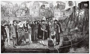 砂糖貿易、アントワープ、1510-20年頃（エングレーヴィング） 作： Pieter Verhaert