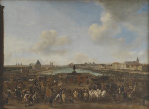 ドフィネ広場から見たパリの景色 作： Pieter Wouwerman