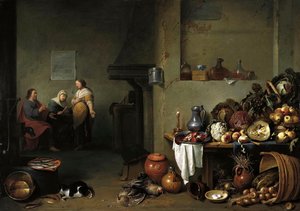 マーサとマリアの家のキリスト 作： Pieter de Bloot