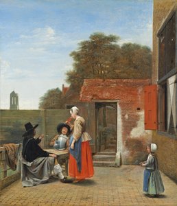 オランダの中庭、1658年頃 作： Pieter de Hooch