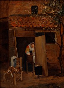 ズヴォレの中庭で洗濯をする少女、1653年以降（油彩・カンヴァス） 作： Pieter de Hooch