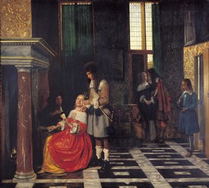 カードプレイヤー、1663-65年 作： Pieter de Hooch