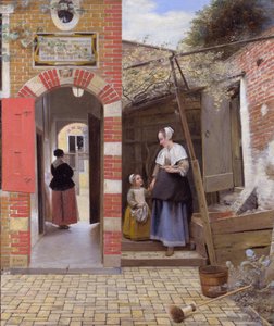 デルフトの家の中庭 作： Pieter de Hooch