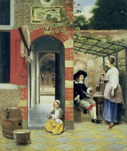 デルフトの家の中庭 作： Pieter de Hooch