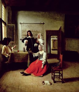 兵士と飲む女性、1658年 作： Pieter de Hooch