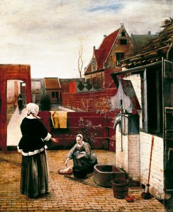 宮廷の女と召使 作： Pieter de Hooch