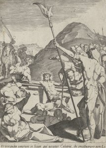 十字架につけられたキリスト キリストの受難（シリーズタイトル） Passionis et resurrectionis (シリーズタイトル) 作： Pieter de Jode (I)