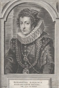 スペインの女王、ブルボンのエリザベートの肖像 1632-44。 作： Pieter de Jode II