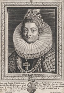 スペインのインファンタ、イザベラ クララ ユージニアの肖像 1650年。 作： Pieter de Jode II